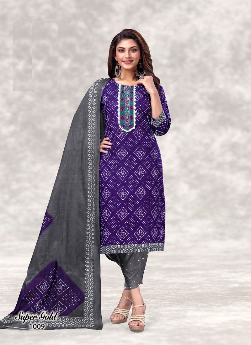 Deeptex Super Gold Cotton Printed Wholesale Readymade Cotton Dress 

